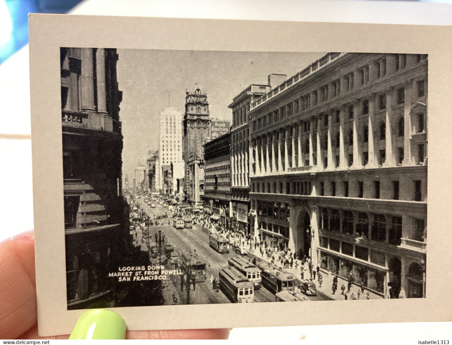 PHOTO SNAPSHOT 1960 SAN FRANCISCO Bus, Autobus Car Commerce Magasin LOOKING DOWH MARKET ST. FROM SAN FRANCISDO - San Francisco