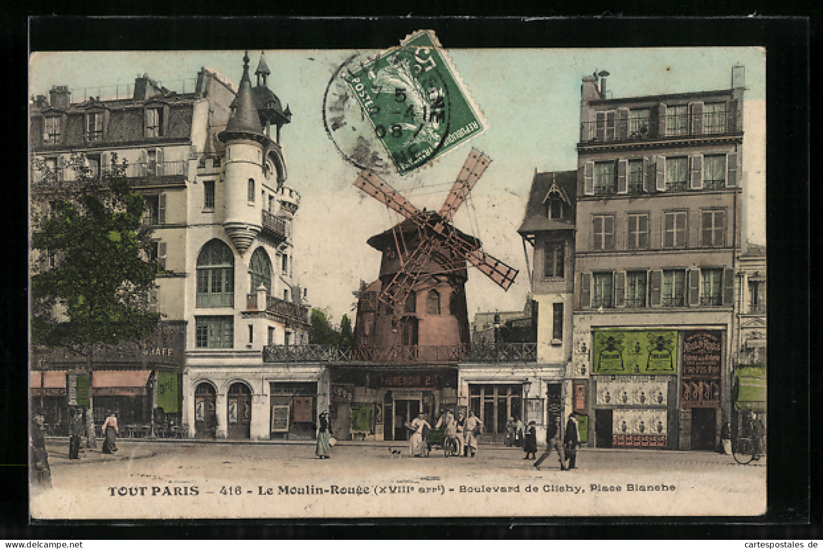 AK Paris, Le Moulin Rouge, Boulevard De Clichy, Place Blanche  - Otros & Sin Clasificación