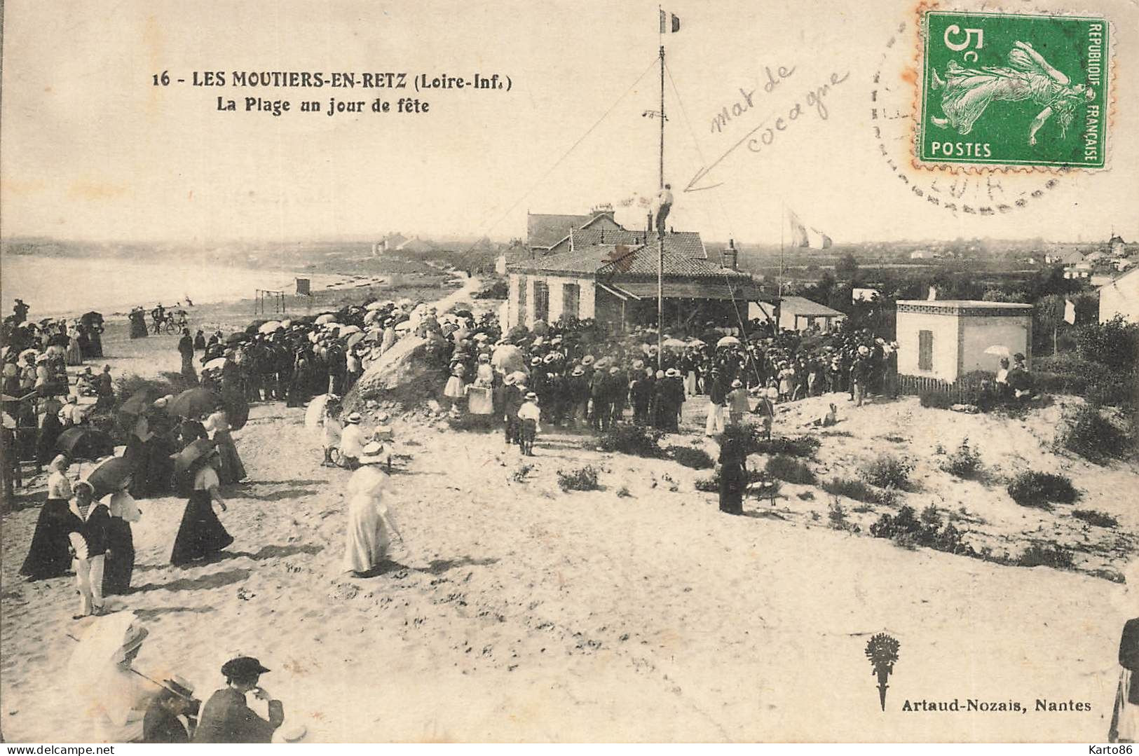 Les Moutiers En Retz * La Plage , Un Jour De Fête * Mât De Cocagne - Les Moutiers-en-Retz