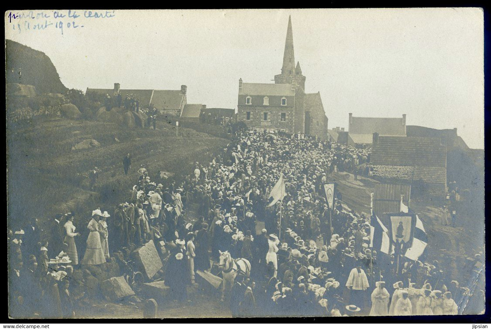 Cpa Carte Photo Du 22 Perros Guirec Pardon De La Clarté Le 15 Août 1902 --  STEP138bis - Perros-Guirec