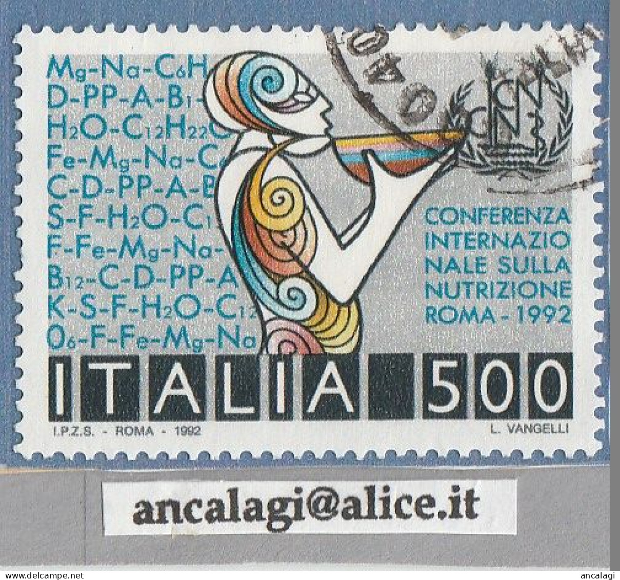 USATI ITALIA 1992 - Ref.0660A "NUTRIZIONE" 1 Val. - - 1991-00: Gebraucht