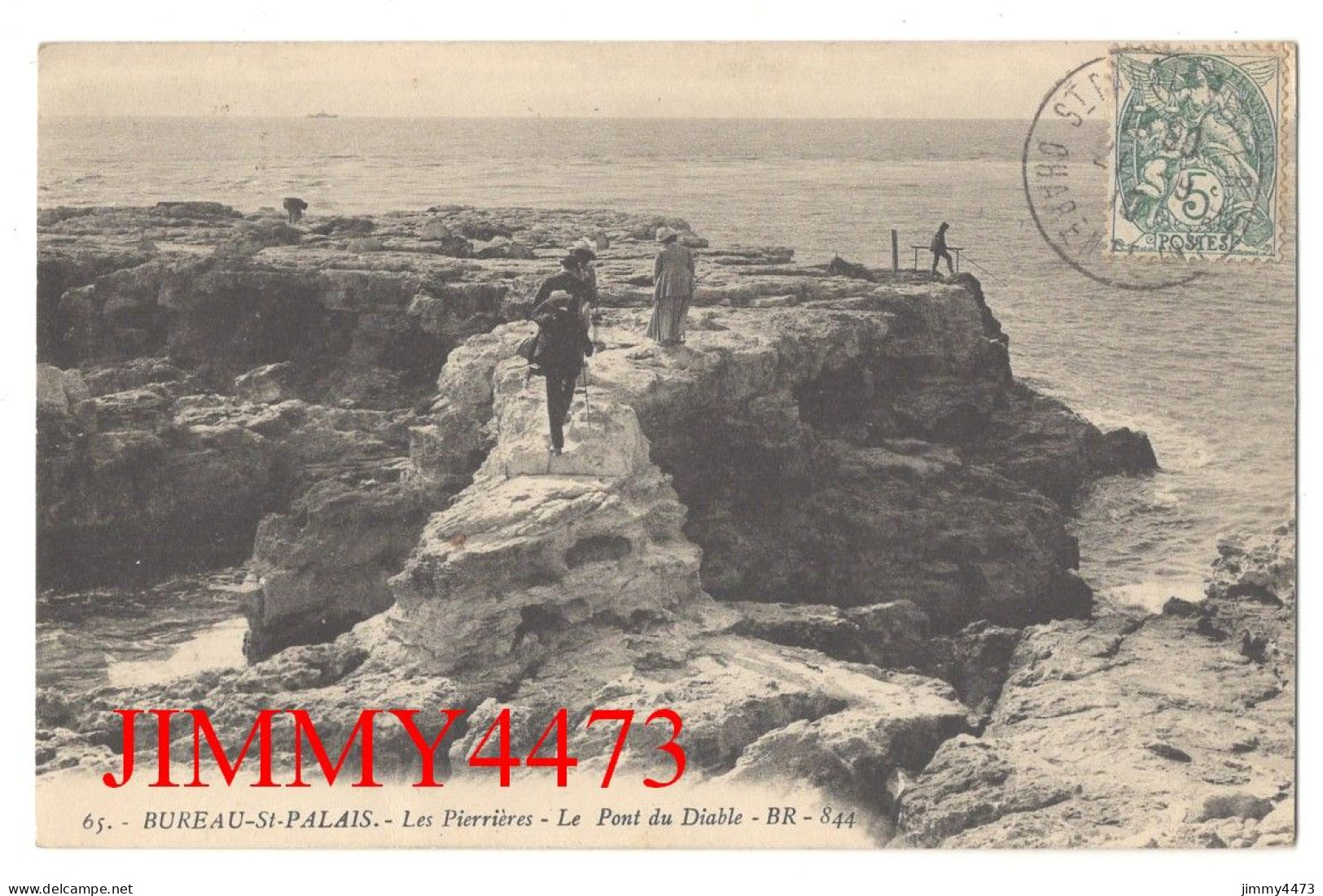 CPA - BUREAU-St-PALAIS En 1910 - Les Pierrière - Le Pont Du Diable ( Bien Animé ) N° 65 - Edit. BR - 844 - Saint-Palais-sur-Mer