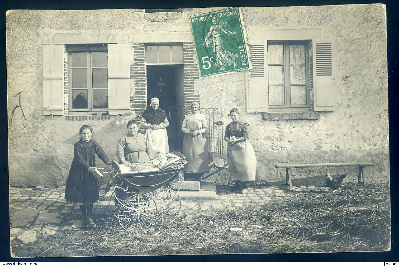 Cpa Carte Photo Du 77 Villiers Saint Georges -- Une Ferme --  STEP138bis - Villiers Saint Georges