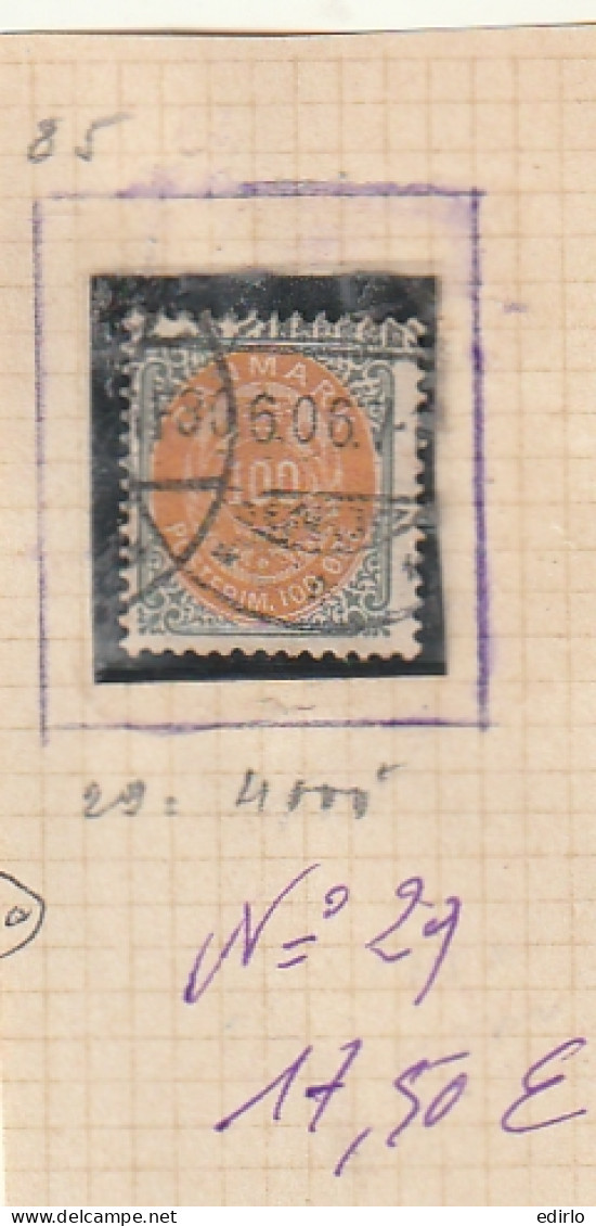 ///    DANEMARK ///   N° 29   Côte 17.50€ - Usati