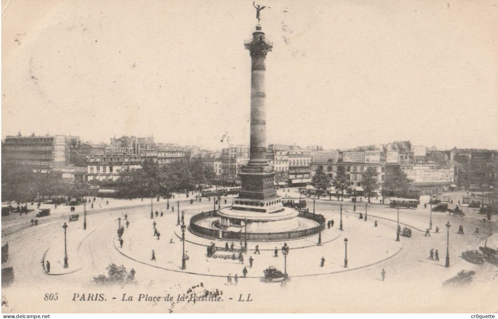 # 75000 PARIS - PLACE De La BASTILLE En 4 CARTES POSTALES ANCIENNES - Places, Squares