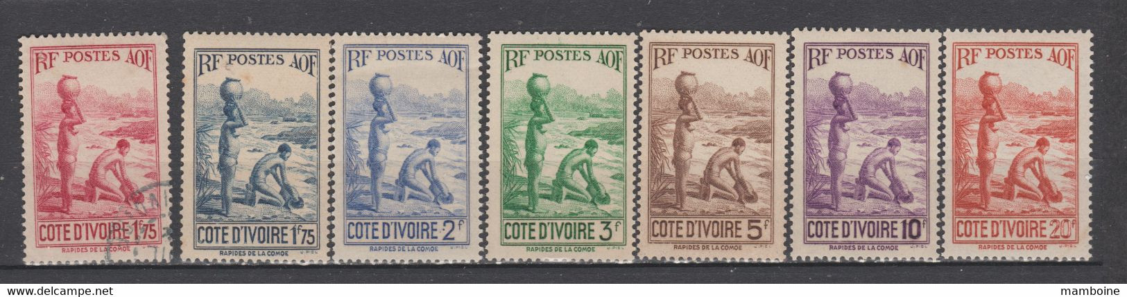 Cote D'Ivoire  1936    N° 127 Obl +128  / 132 Neuf  XX .X  = 7 Valeurs ( Rapide De Camoé) - Neufs