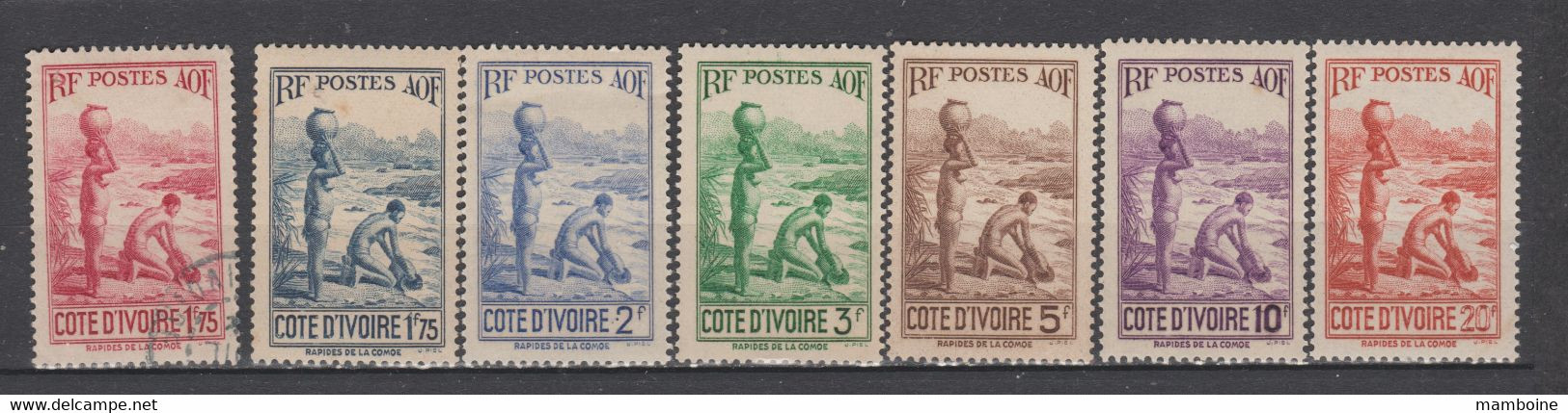 Cote D'Ivoire  1936    N° 127 Obl +128  / 132 Neuf  XX .X  = 7 Valeurs ( Rapide De Camoé) - Unused Stamps