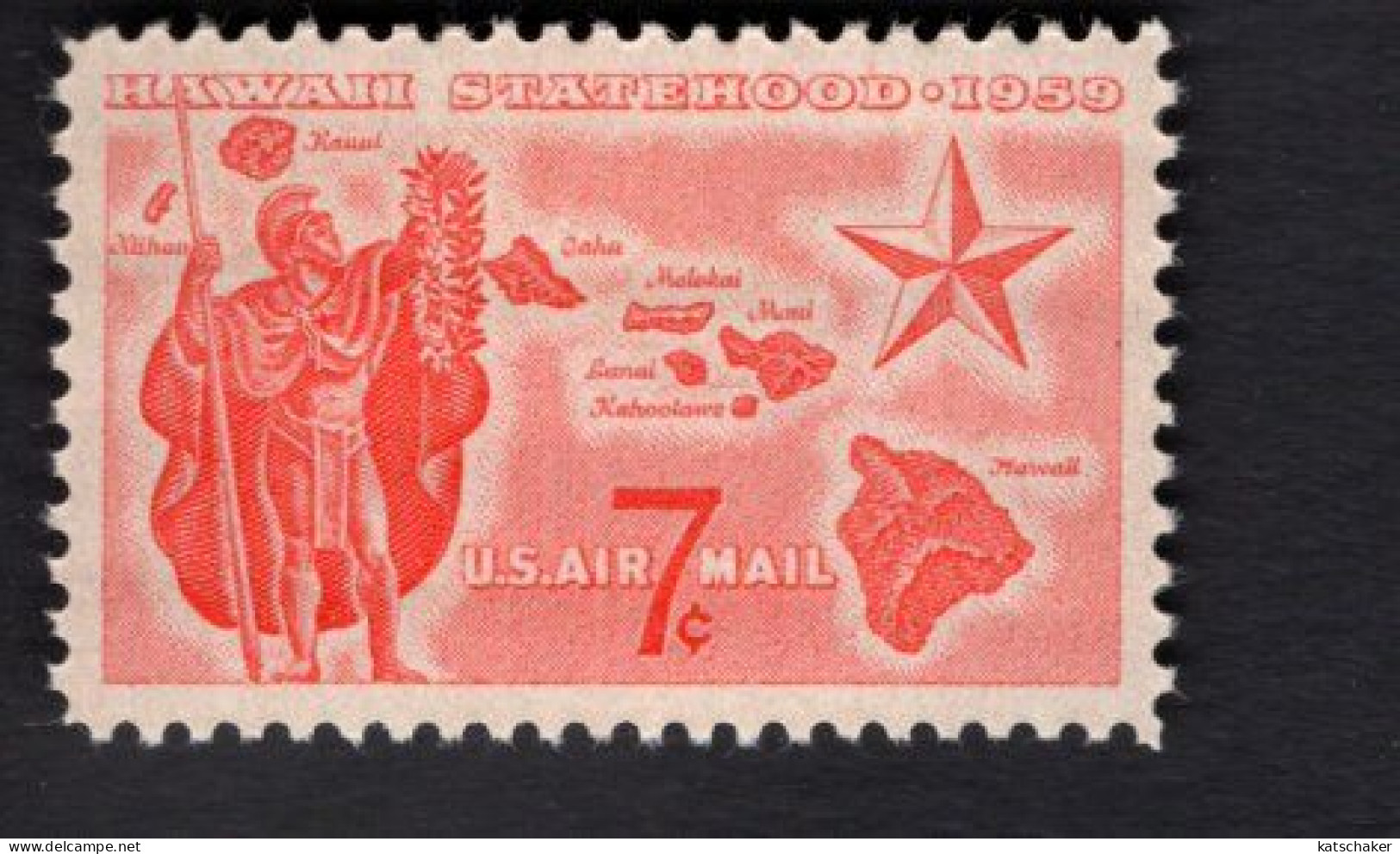 200227279 1959 SCOTT C55 (XX) POSTFRIS MINT NEVER HINGED   -  HAWAII STATEHOOD ISSUE - 2b. 1941-1960 Unused