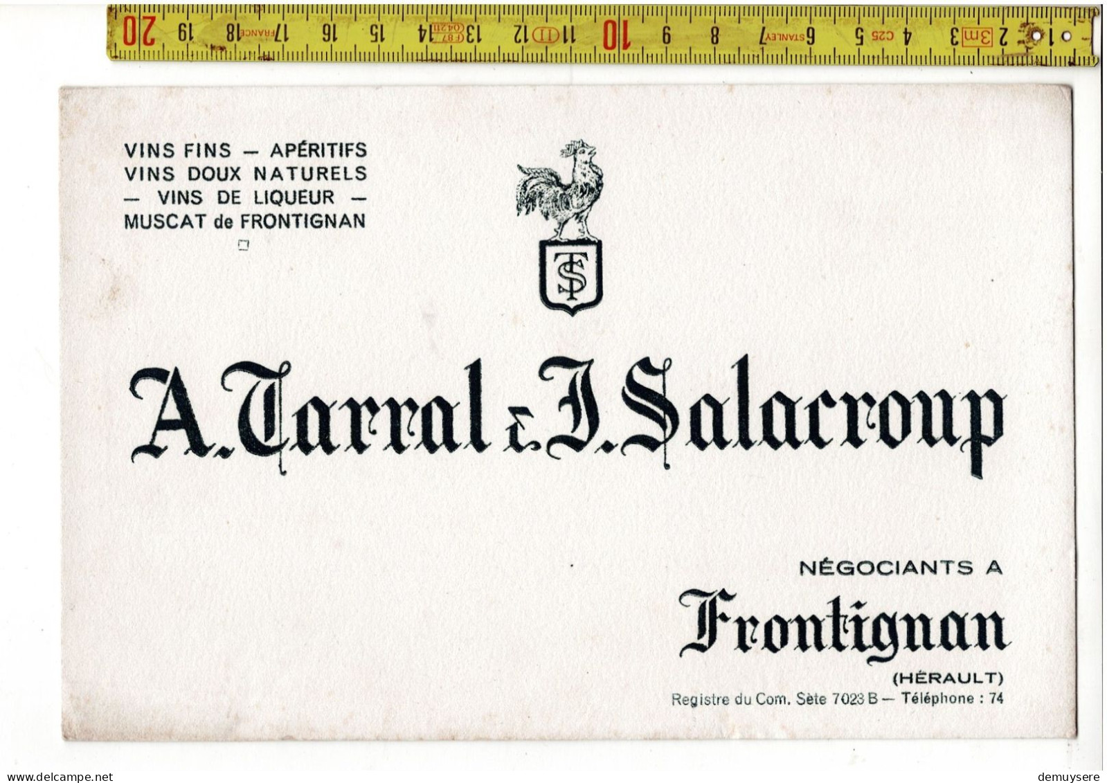 SOLDE 2000 - A TARRAL SALACROUP - FRONTIGNAN - VINS APARITIFS LIQUEUR MUSCAT - Advertising