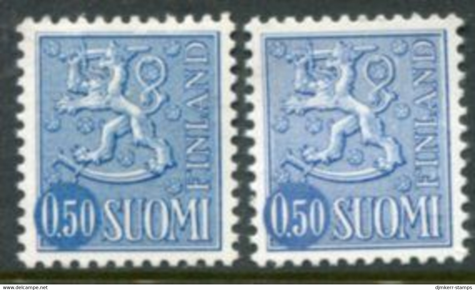 FINLAND 1970 Definitive Lion 0.50 M. Blue On Both Papers MNH / **.  Michel 666x-y - Ongebruikt