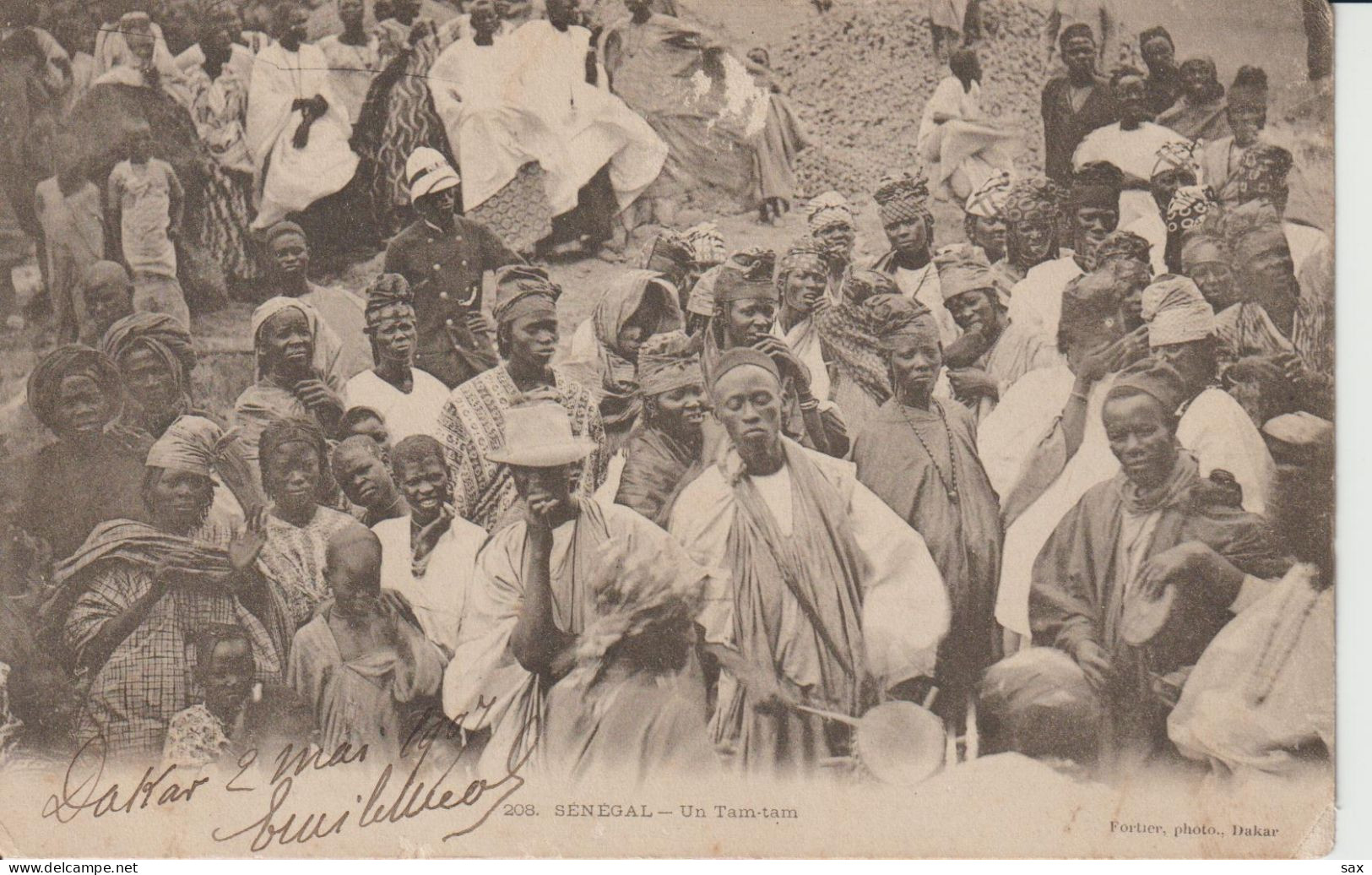 2416-203 Av 1905 N°208 Sénégal Un Tam Tam  Fortier Photo Dakar   Retrait 04-05 - Senegal