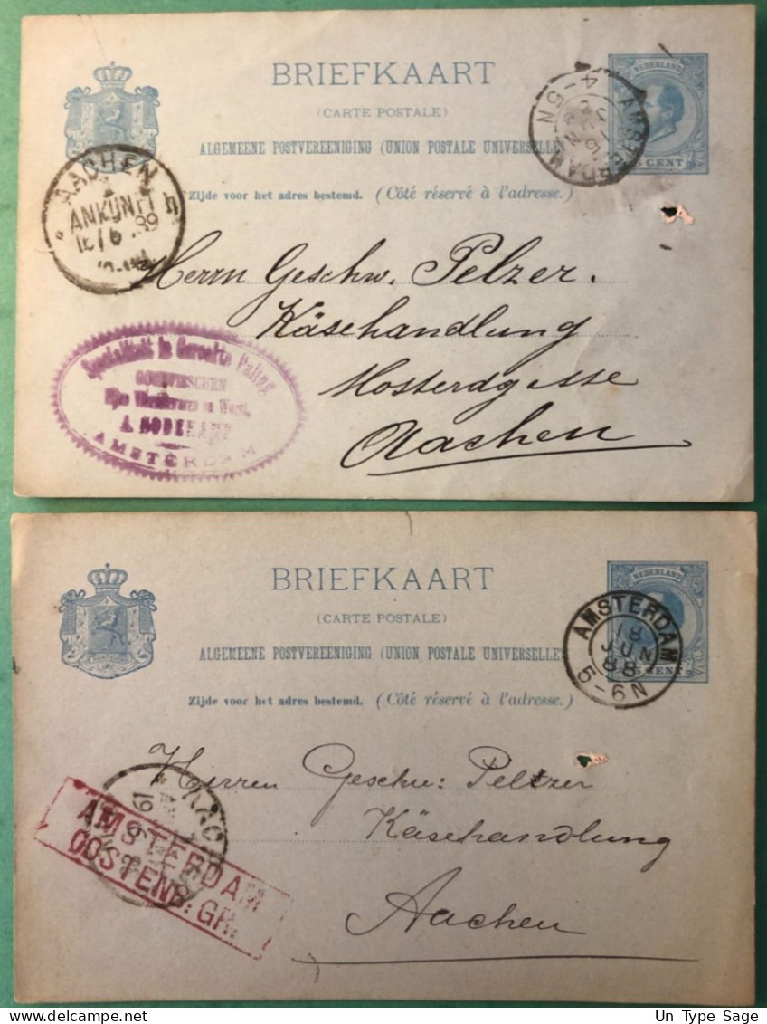 Pays-Bas, Lot De 2 Entier-cartes D'Amsterdam - (A1225) - Ganzsachen