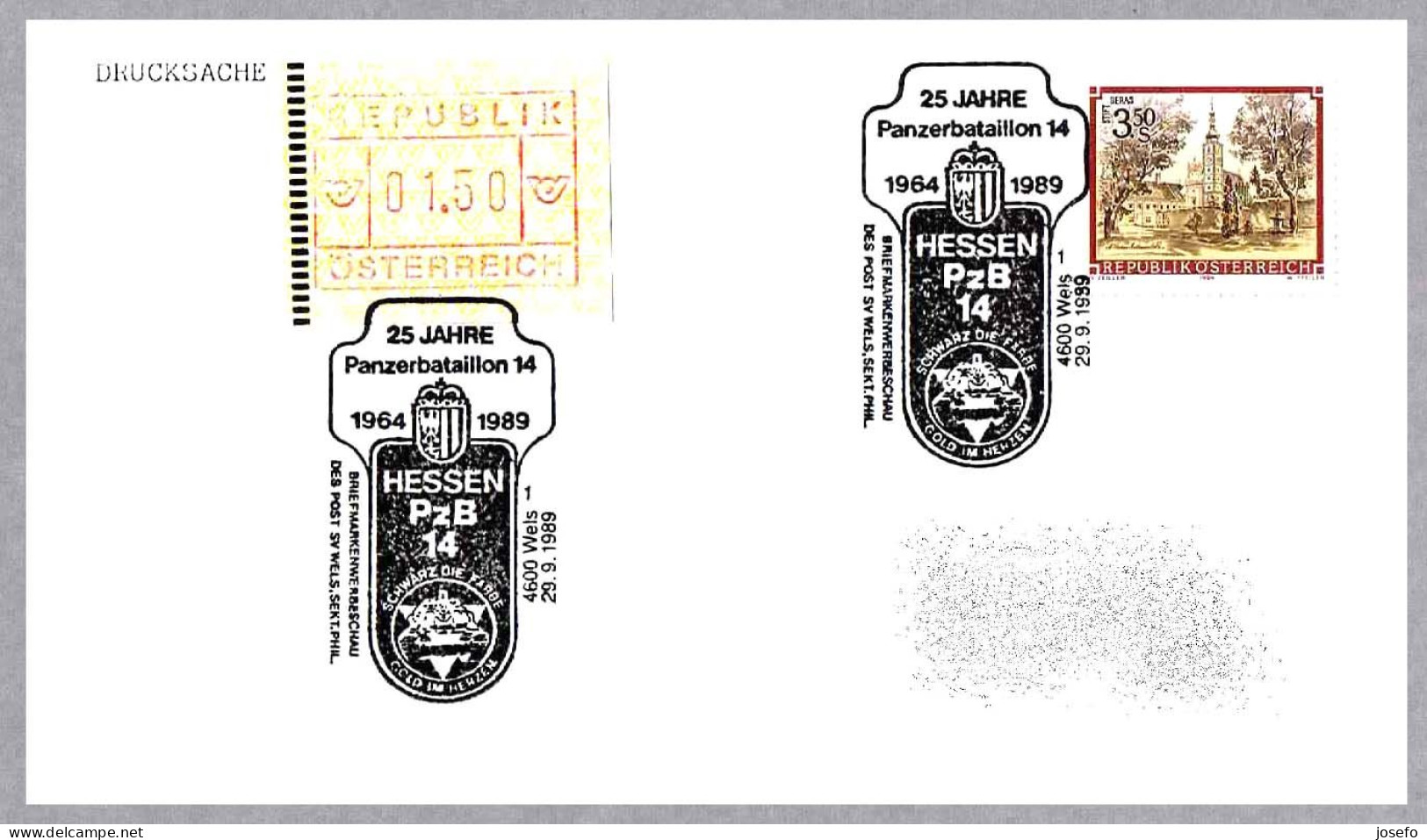 25 Años PANZERBATAILLON 14. Wels 1989 - Militaria