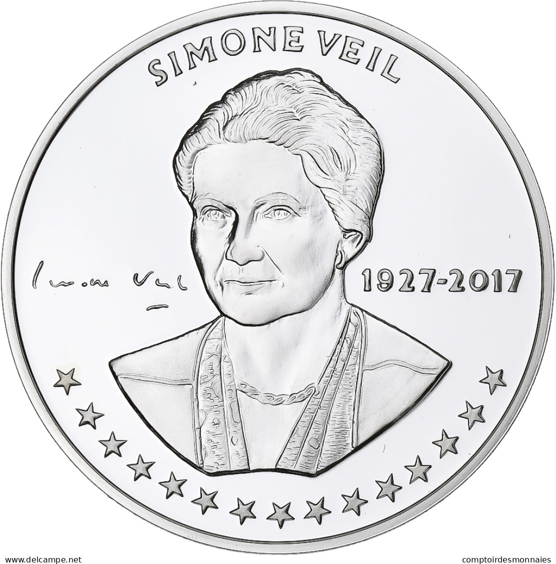 France, Médaille, Simone Veil, Argent, FDC - Otros & Sin Clasificación