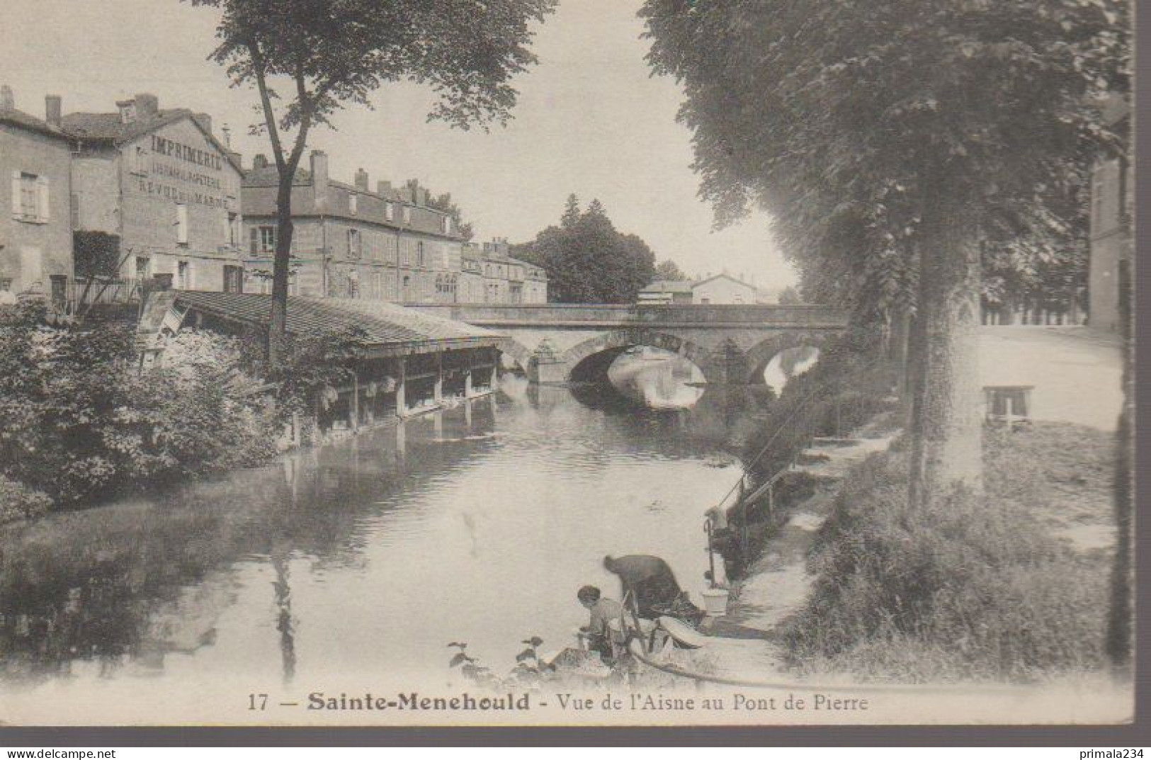 51 - SAINTE MENEHOULD -  VUE DE L AISNE AU PONT DE PIERRE - Sainte-Menehould