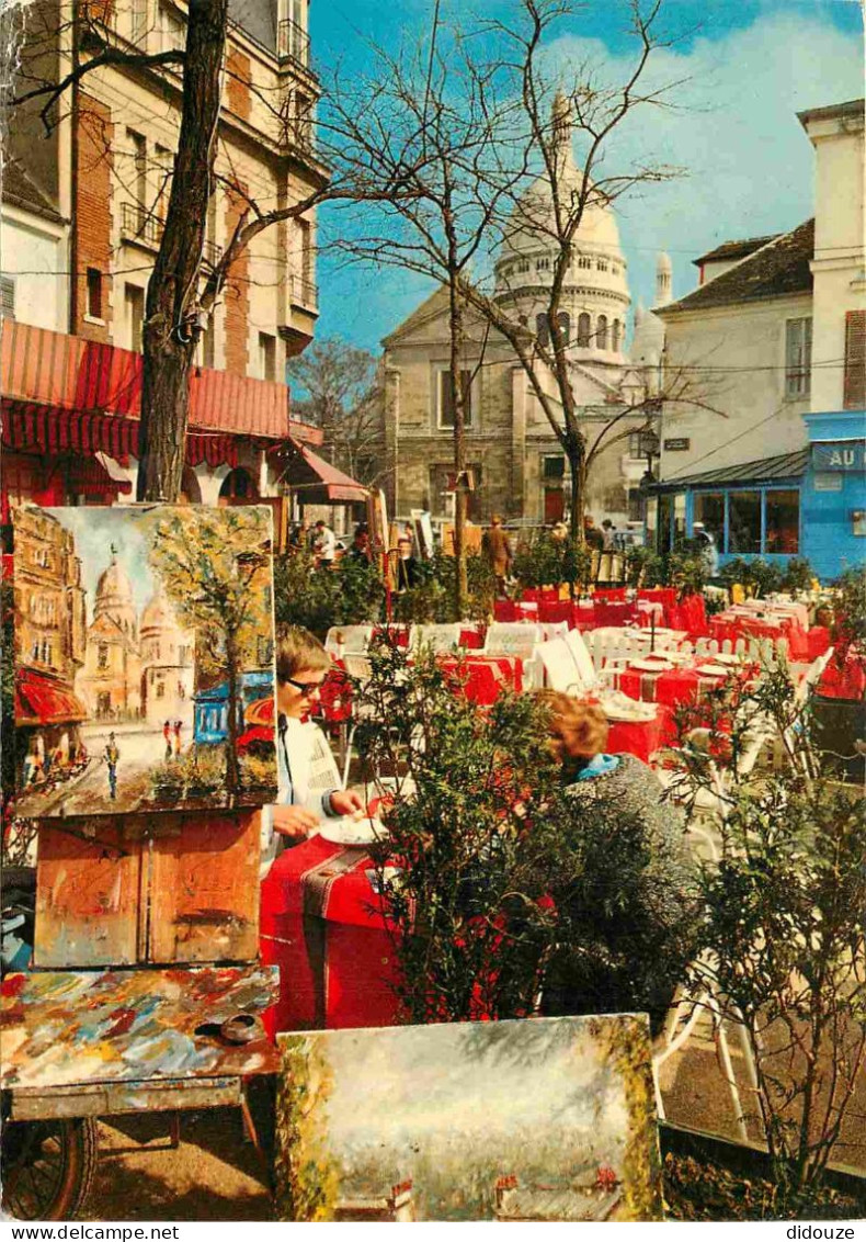 75 - Paris - Place Du Tertre - Terrasses De Restaurants - Peintres - CPM - Voir Scans Recto-Verso - Places, Squares