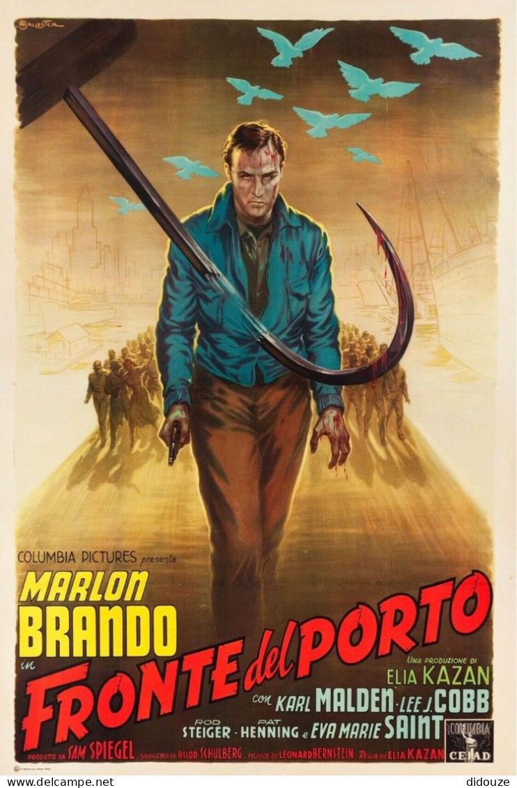 Cinema - Fronte Del Porto - Marlon Brando - Illustration Vintage - Affiche De Film - CPM - Carte Neuve - Voir Scans Rect - Affiches Sur Carte