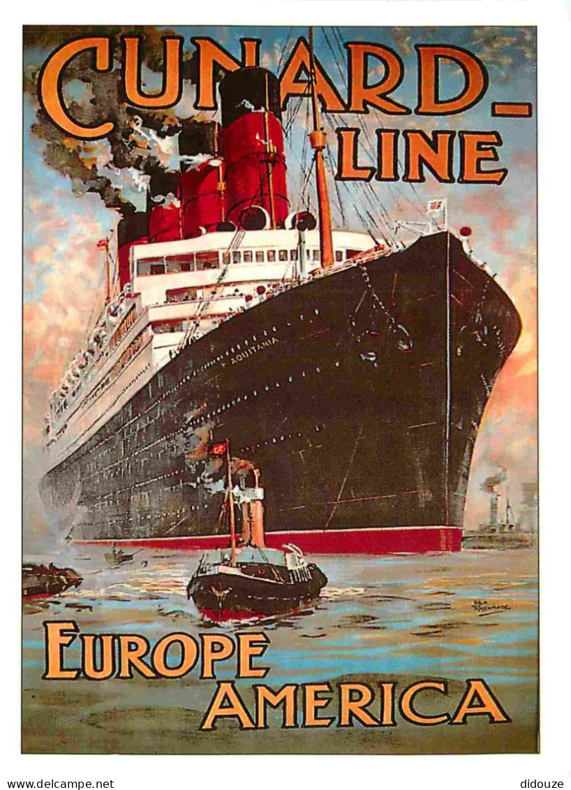 Publicite - Cunard Line Europe America - Ocean Liner Series - From An Original In The Robert Opie Collection At The Muse - Advertising