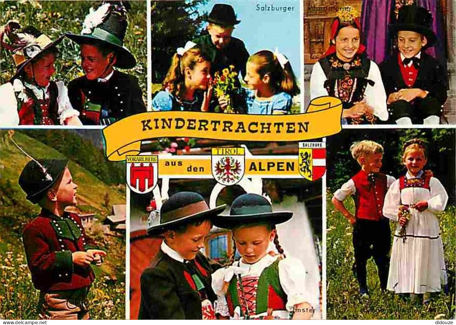 Folklore - Costumes - Autriches - Alpes - Kindertrachten Aus Den Alpen - Multivues - Blasons - Enfants - Voir Timbre - V - Costumi