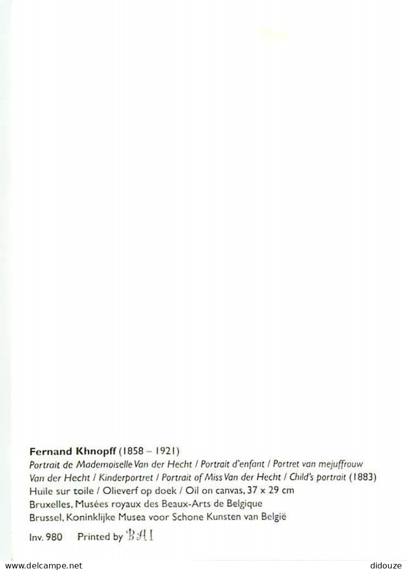 Art - Peinture - Fernand Khnopff - Portrait De Mademoiselle Van Der Hecht - Portrait D'enfant - Portret Van Mejuffrouw - - Paintings