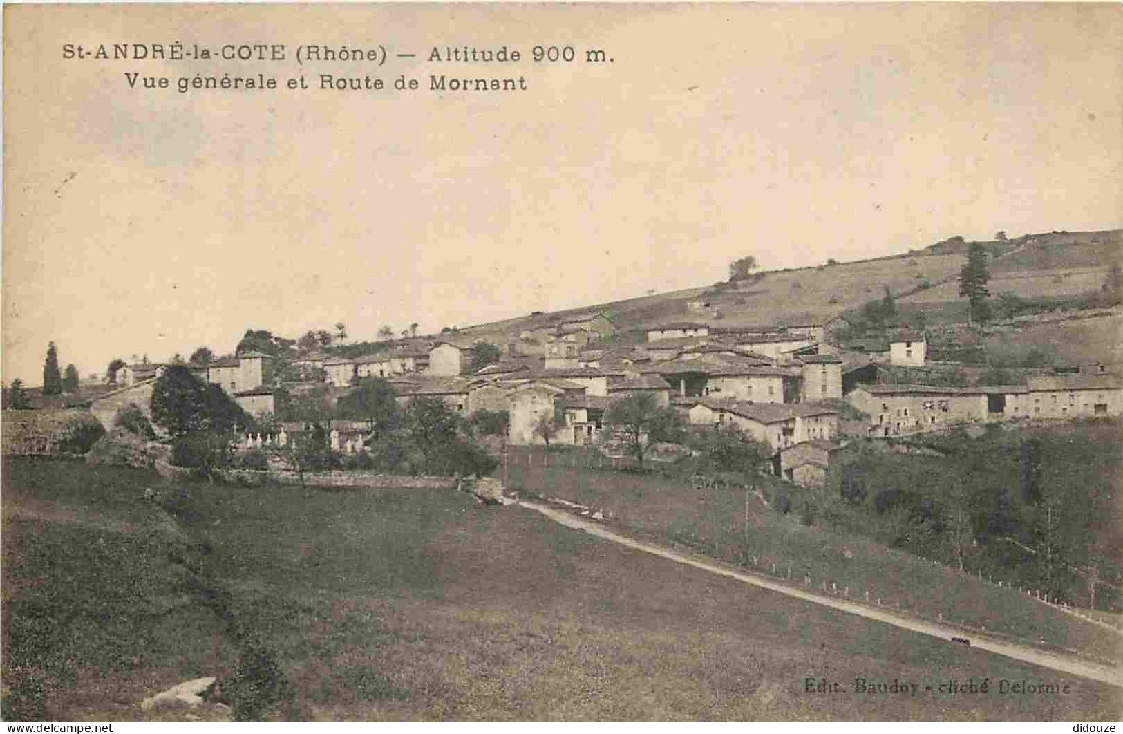 69 - Saint André La Côte - Vue Générale Et Route De Mornant - CPA - Oblitération Ronde De 1925 - Voir Scans Recto-Verso - Saint-André-la-Côte