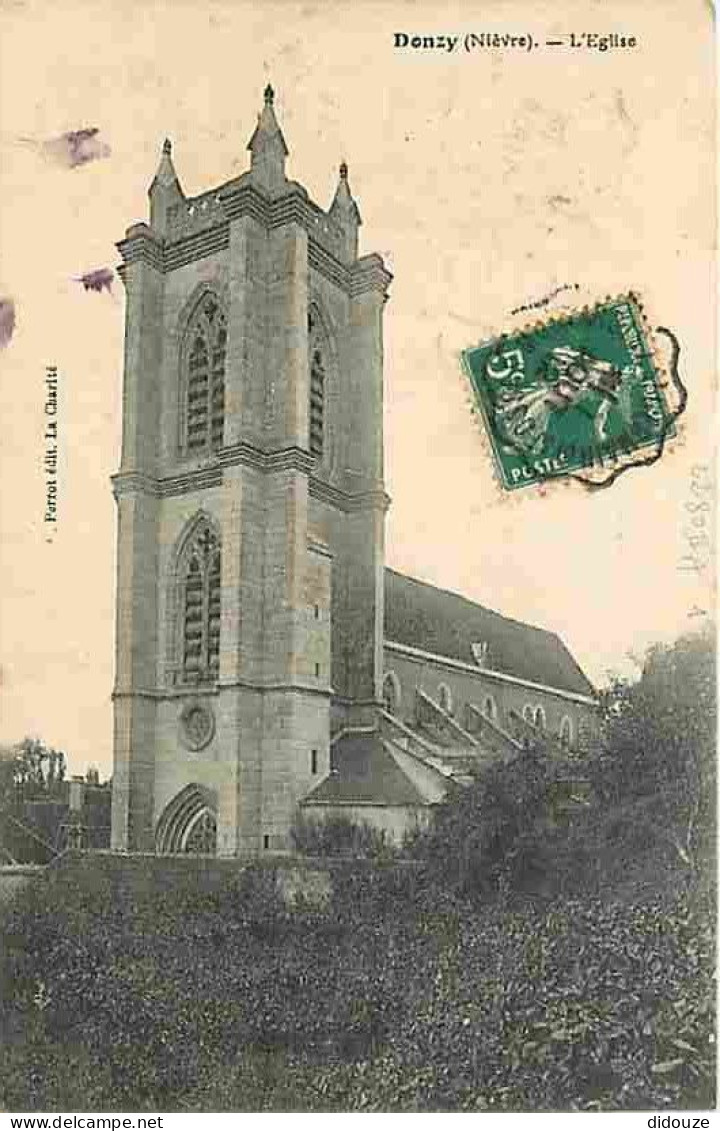 58 - Donzy - L'Eglise - Oblitération Ronde De 1912 - CPA - Voir Scans Recto-Verso - Autres & Non Classés