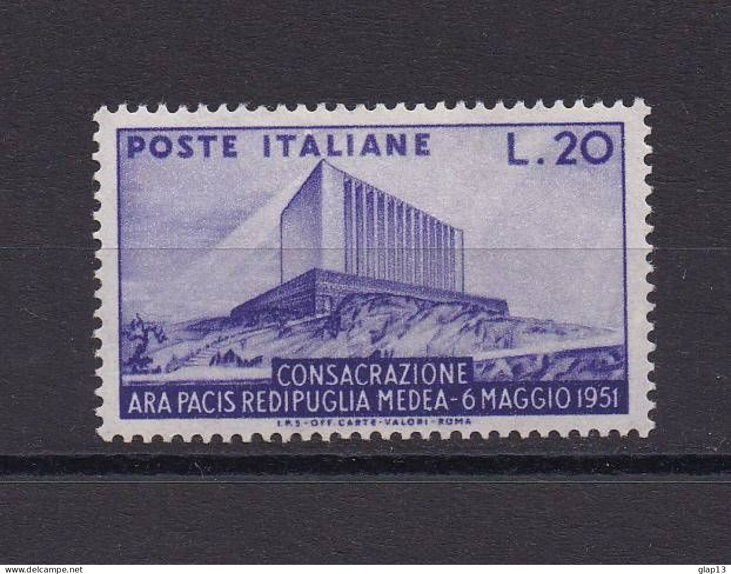 ITALIE 1951 TIMBRE N°594 NEUF AVEC CHARNIERE ARA PACIS - 1946-60: Neufs