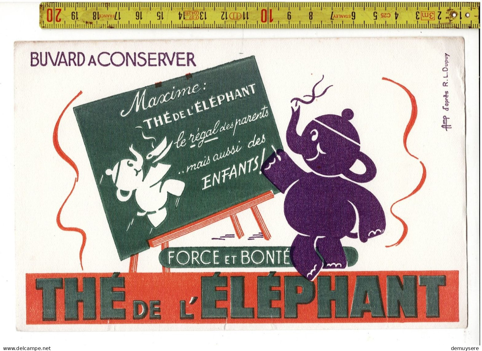 SOLDE 2001 - THE DE L'ELEPHANT  - BUBARD A CONSERVER - Advertising