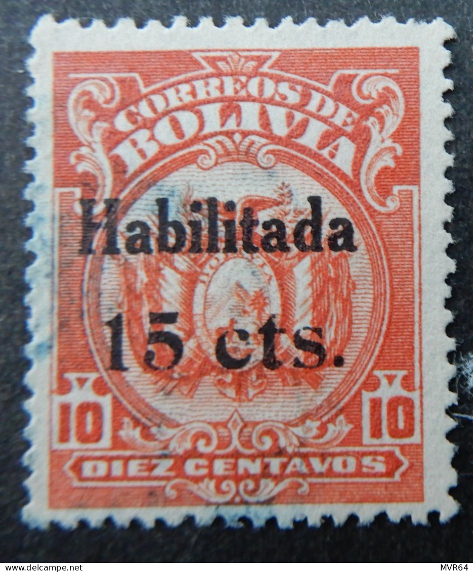 Bolivië Bolivia 1923 1924 (1a) Coat Of Arms Surcharged - Bolivia