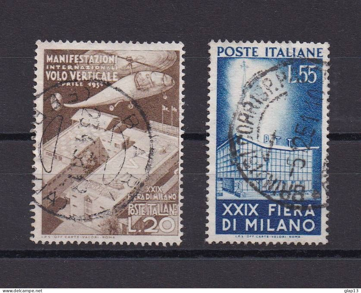 ITALIE 1951 TIMBRE N°595/96 OBLITERE FOIRE DE MILAN - 1946-60: Gebraucht