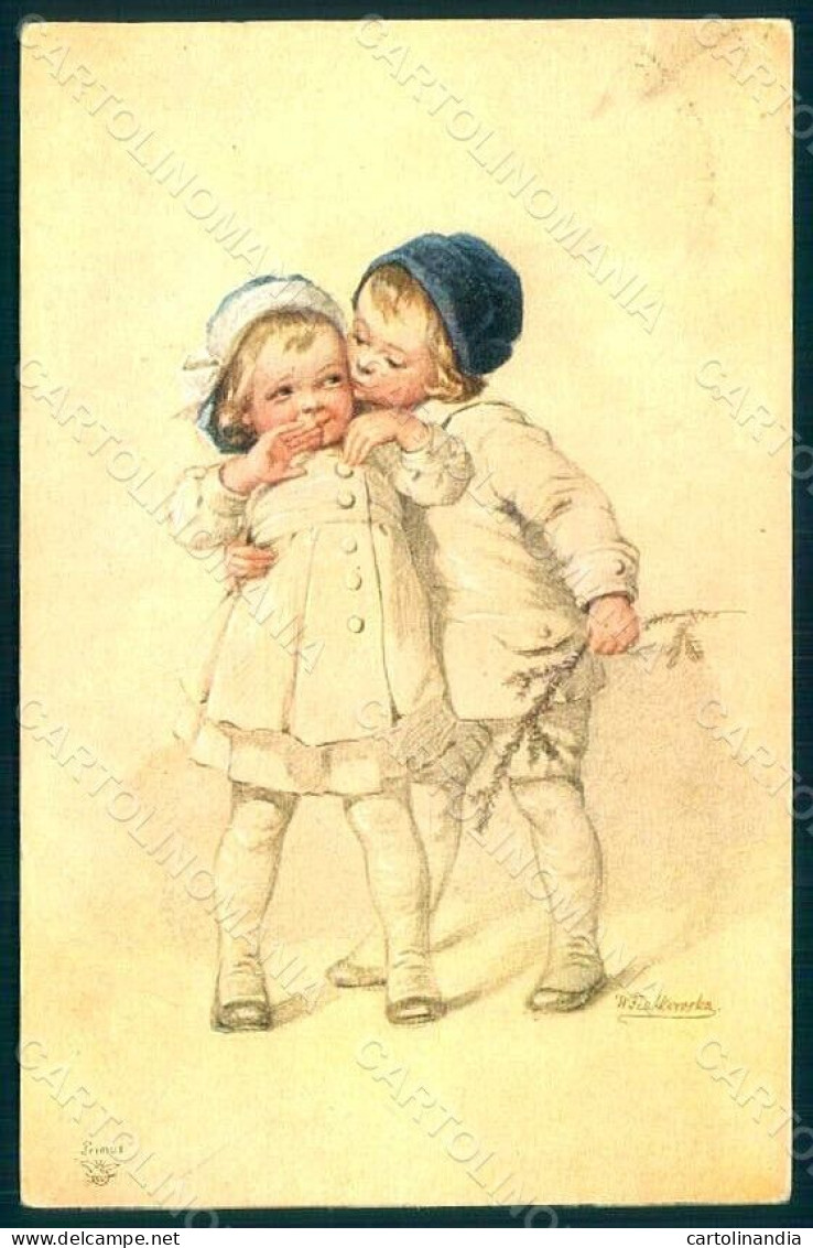 Artist Signed Fialkowska W. Children Primus Serie 1214 Postcard HR0826 - Altri & Non Classificati