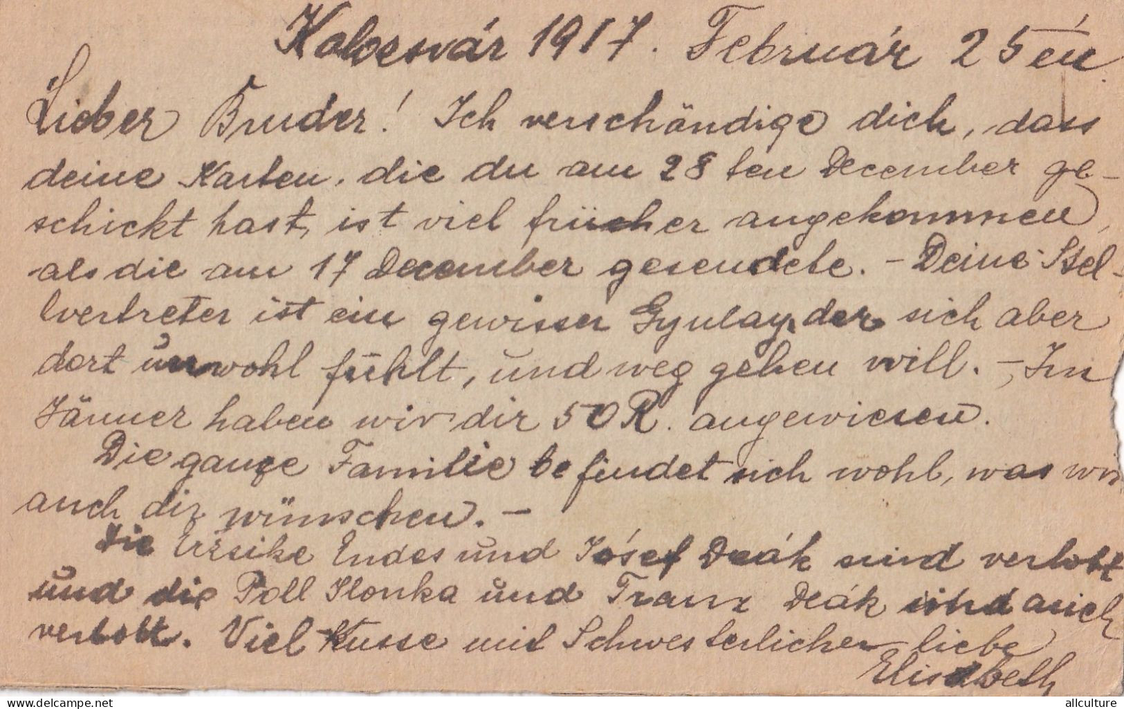 A24330  -  Service De Prisonniers De Guerre , ZENS VERIFICATION 1917 Sent To KOLOSVAR CLUJ-NAPOCA ROMANIA - WW1