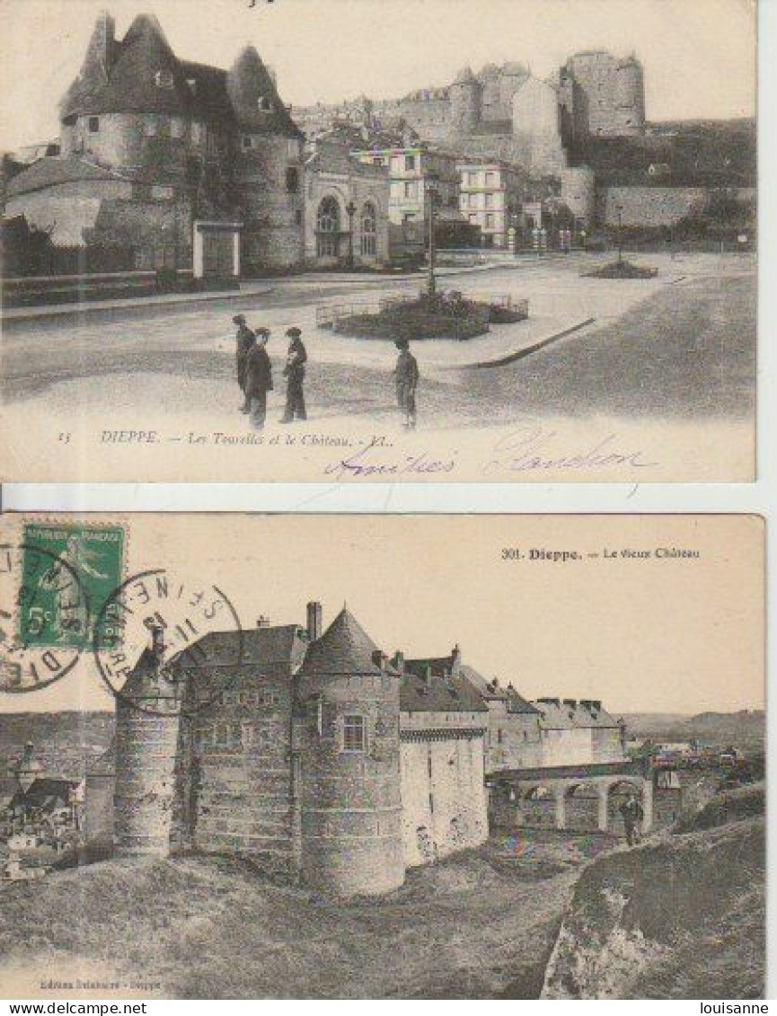 DIEPPE  ( 76  )  LE  VIEUX  CHÂTEAU   & LES  TOURELLES  &  LE  CHÂTEAU   -2  C P  A   ( 24 : 4 / 82  ) - Châteaux