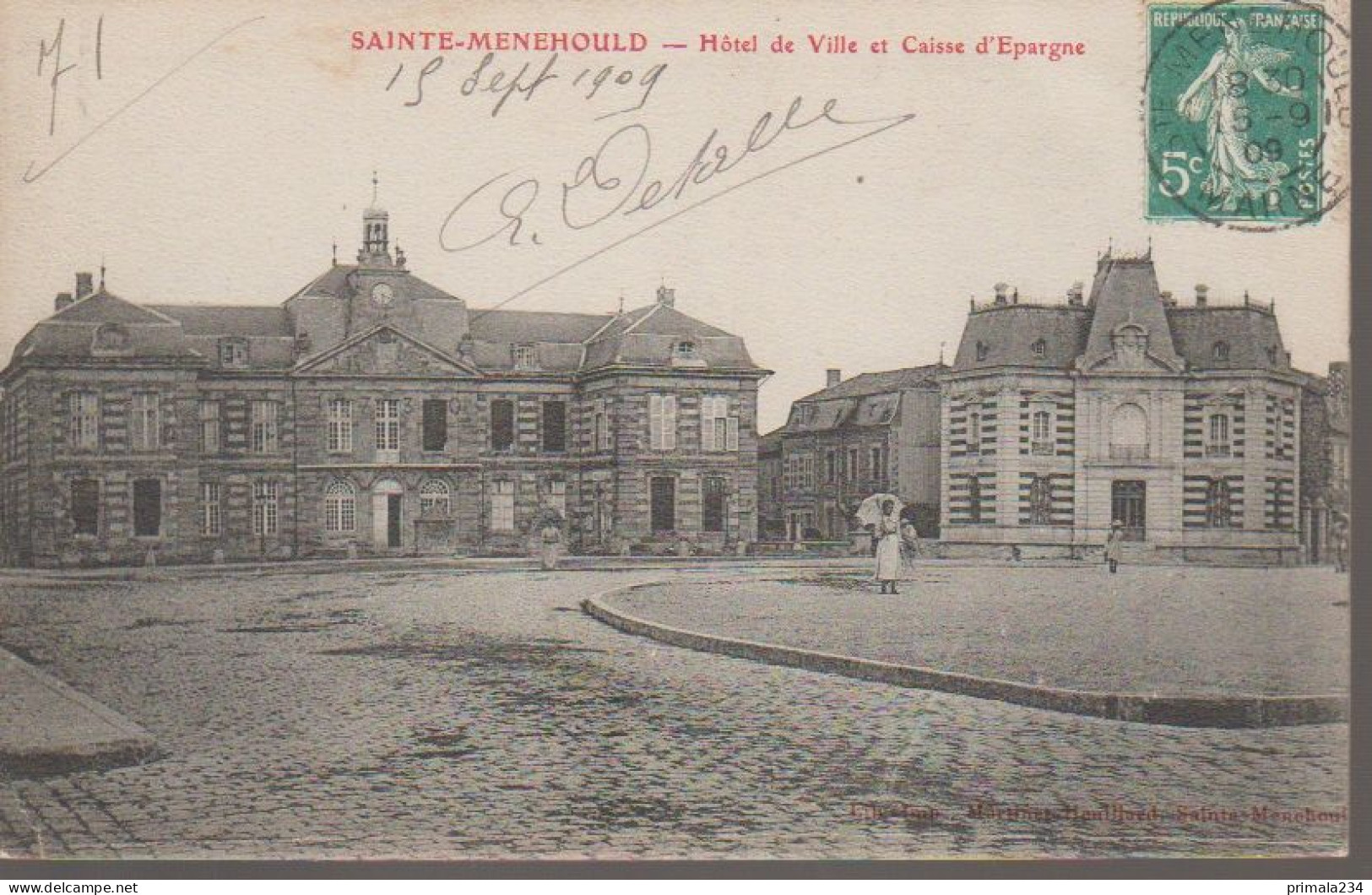 51 - SAINTE MENEHOULD -  HOTEL DE VILLE ET CAISSE D EPARGNE - Sainte-Menehould