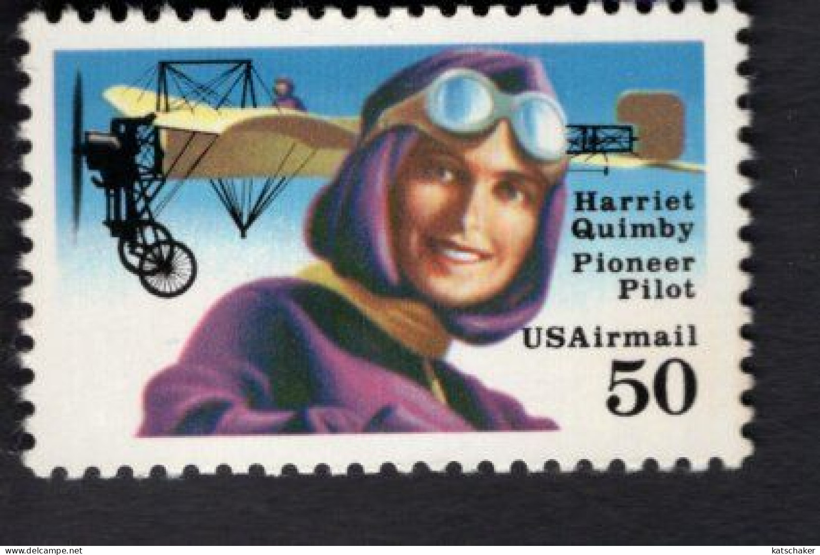 200331162 1991 SCOTT C128B (XX) POSTFRIS MINT NEVER HINGED - HARRIET QUIMBY - 1ST AMERICAN WOMAN PILOT - AIRPLAN - 3b. 1961-... Ongebruikt