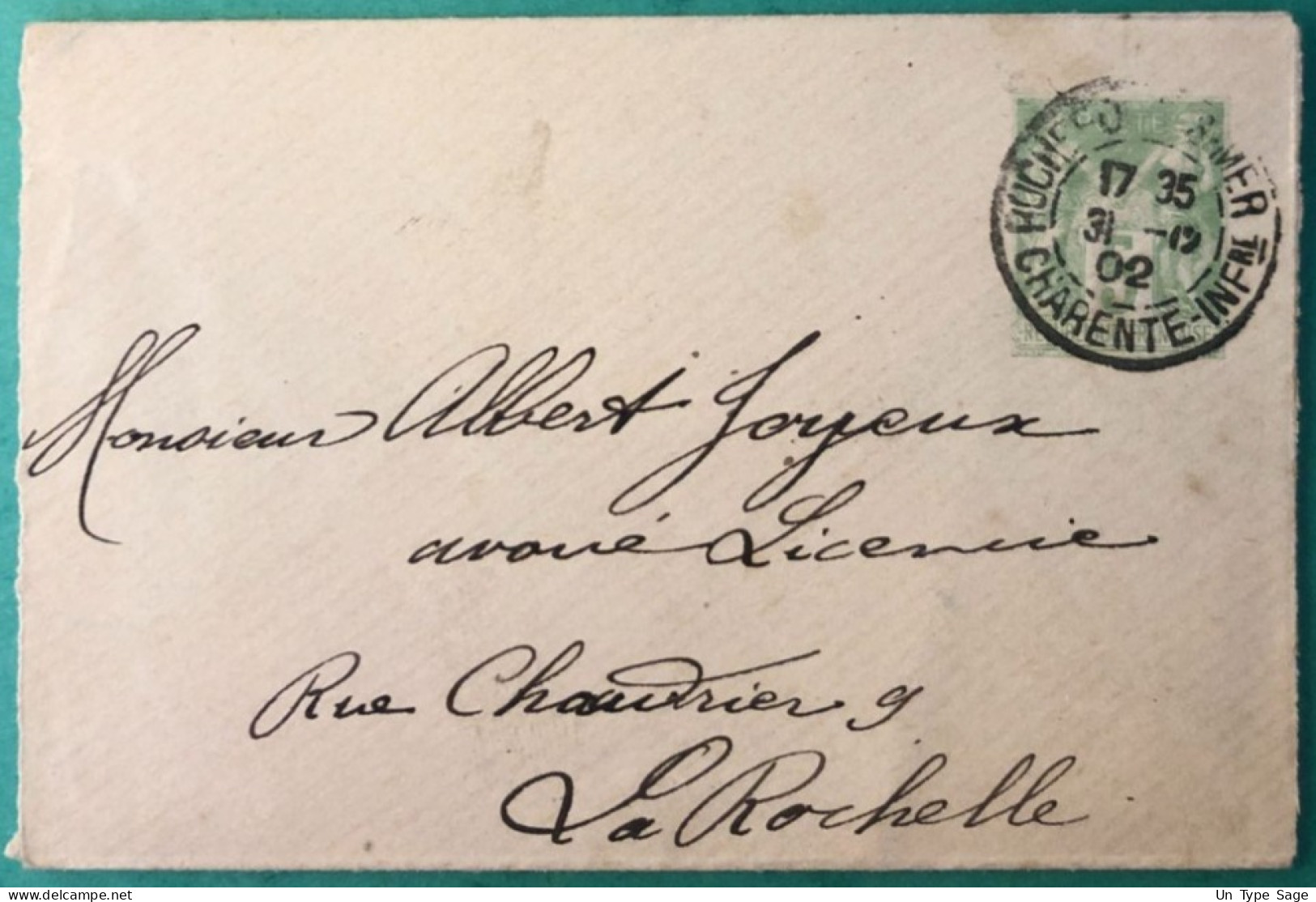 France Entier-enveloppe (SAGE, Date 048) De Rochefort S. Mer 31.12.1902 - (A1246) - Buste Postali E Su Commissione Privata TSC (ante 1995)