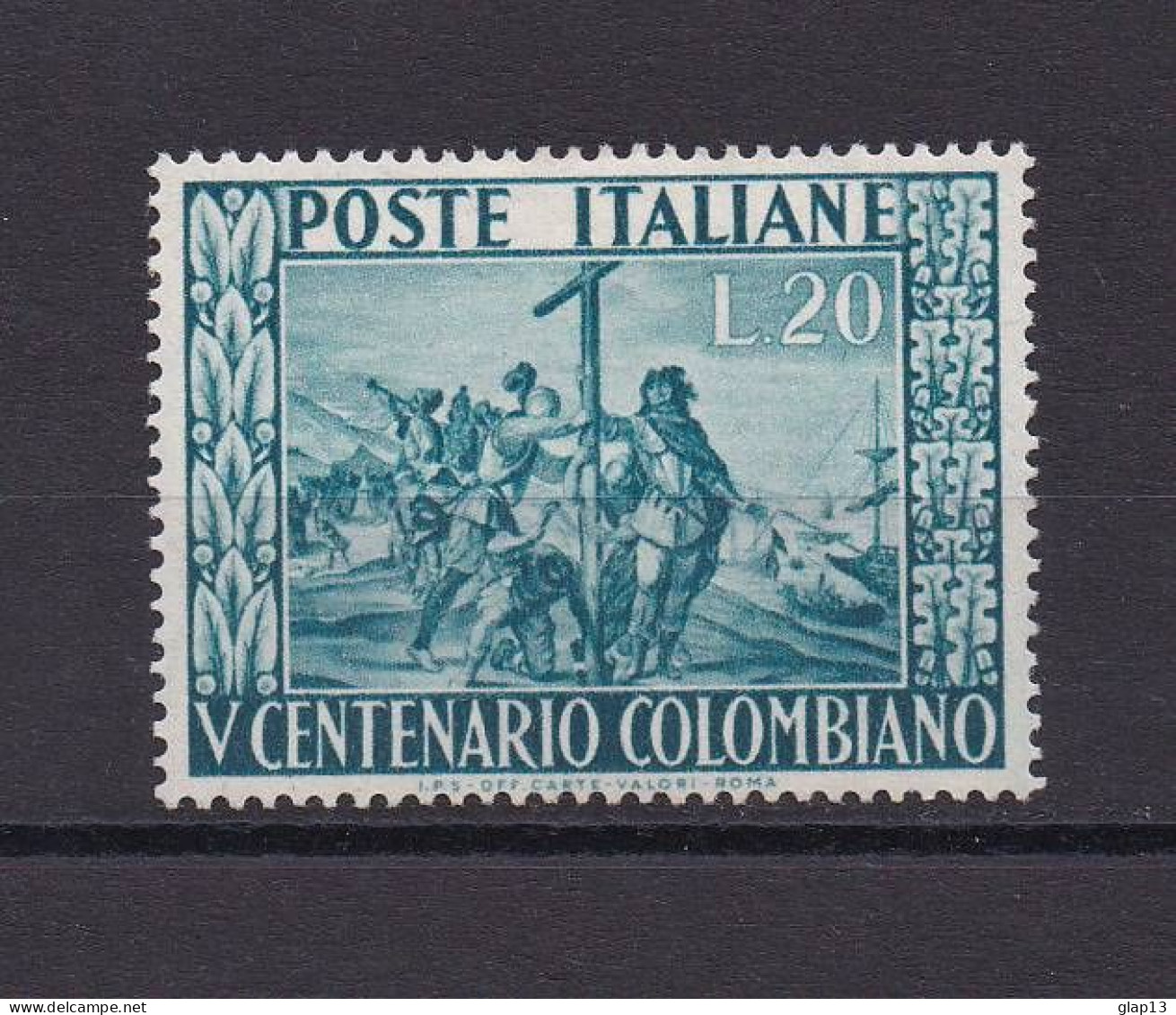 ITALIE 1951 TIMBRE N°597 NEUF AVEC CHARNIERE CHRISTOPHE COLOMB - 1946-60: Neufs