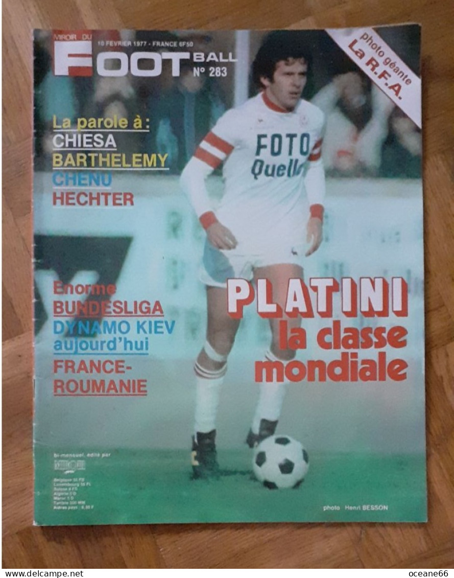 Miroir Du Football 283 Platini Poster RFA Allemagne 1977 - Sport