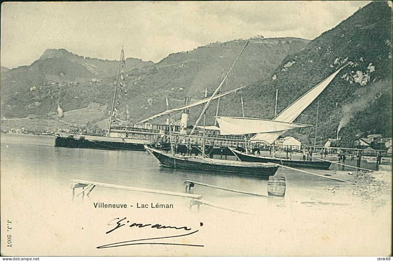 SWITZERLAND - VILLENEUVE - LAC LEMAN / PORT - EDIT J.J. -  MAILED 1901 (18122) - Villeneuve