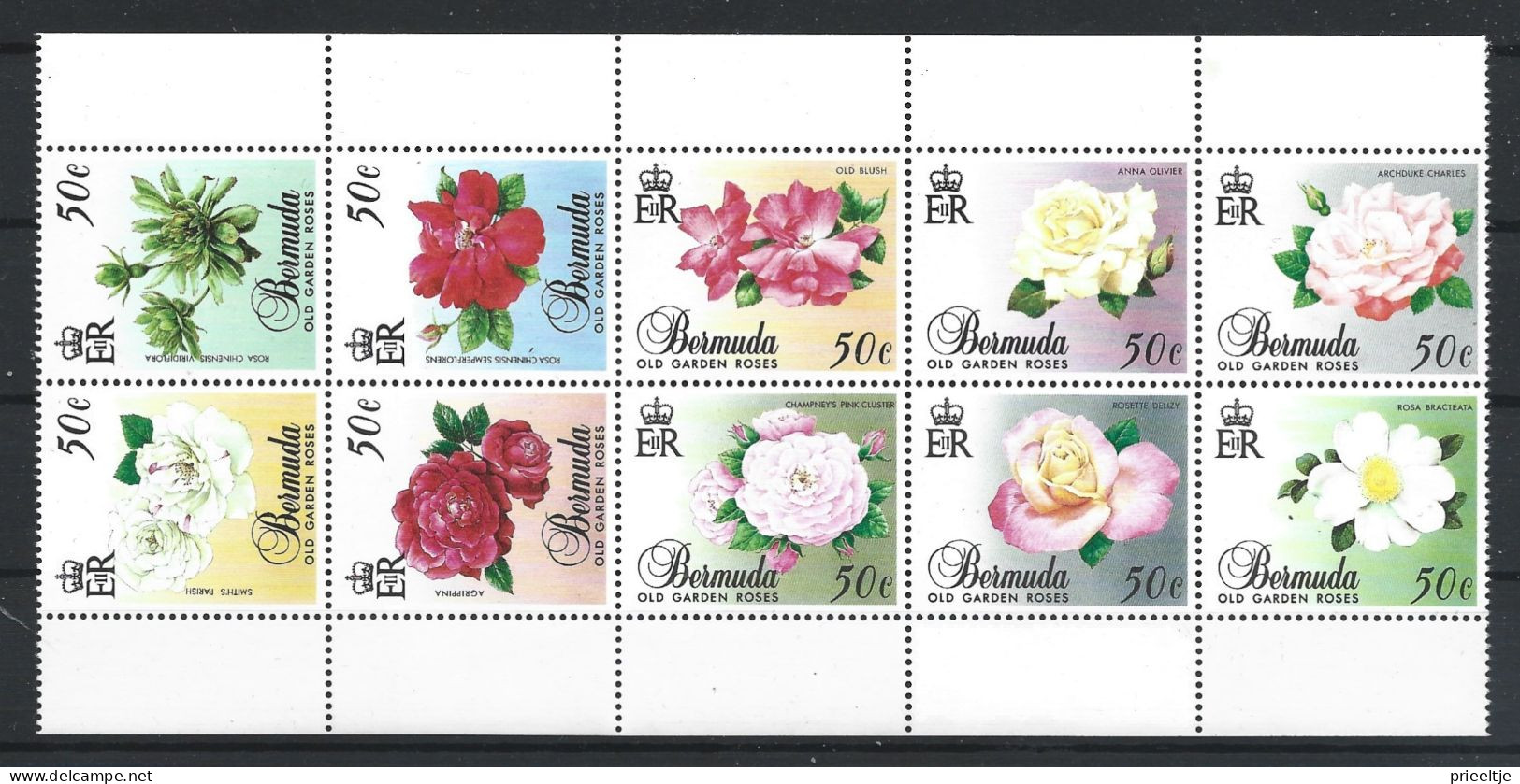 Bermuda 1989 Roses Strip Y.T. 554/563 ** - Bermuda