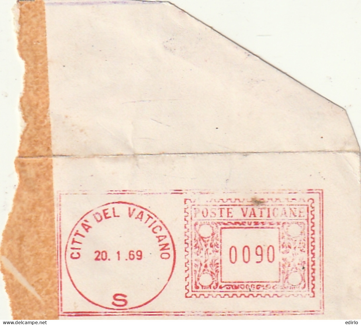 ///  VATICAN  ///   EMPREINTE TIMBRE AUTOMATIQUE 1969 - Used Stamps