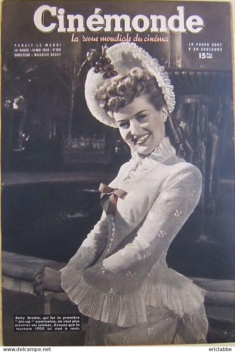 Cinémonde 1946 N°615 Paulette Goddard - Betty Grable - Film/ Televisie