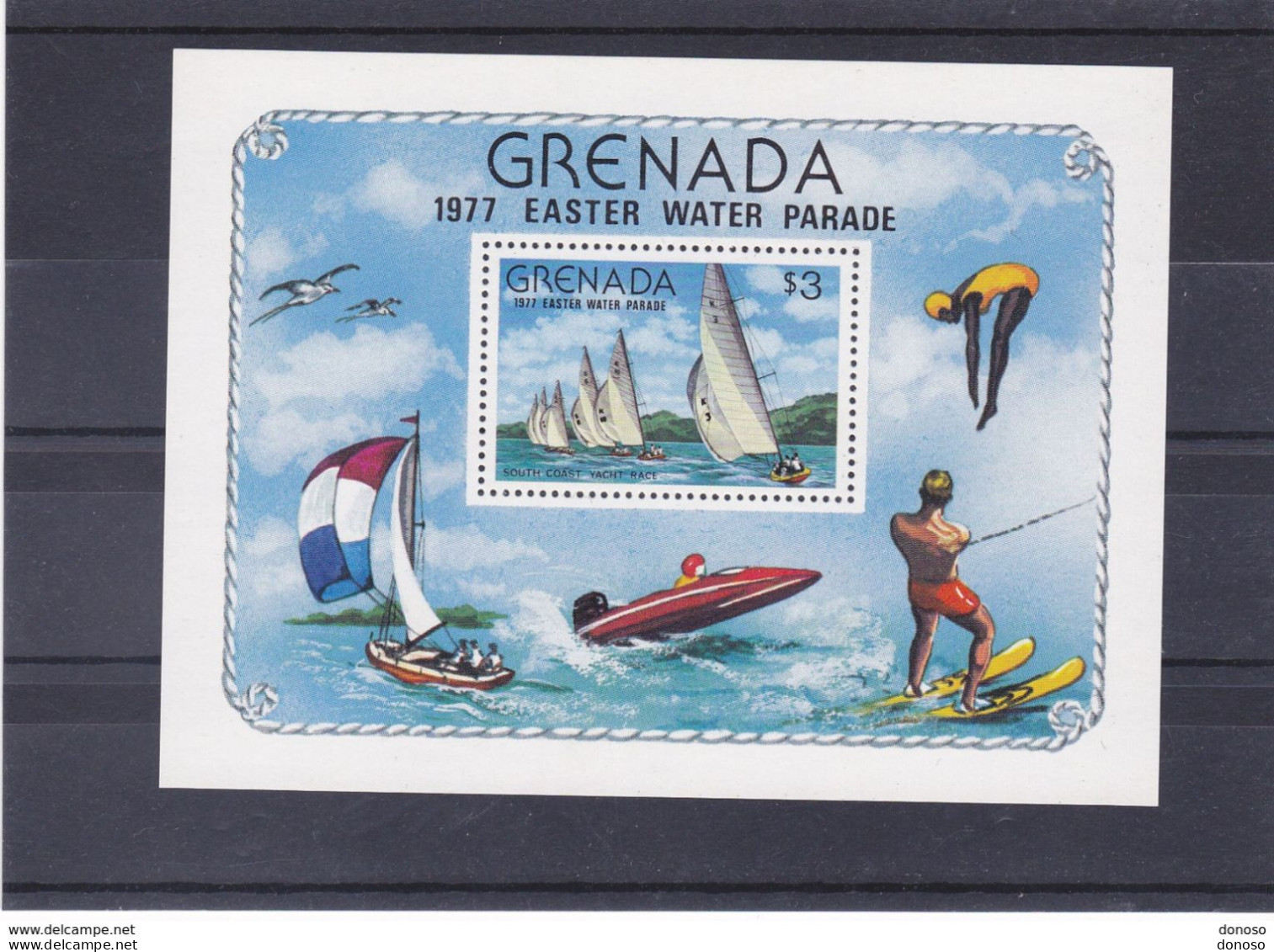 GRENADE 1977 Easter Water Parade, Bateaux, Voile  Yvert  BF 61 NEUF** MNH Cote : 4,50 Euros - Grenada (1974-...)