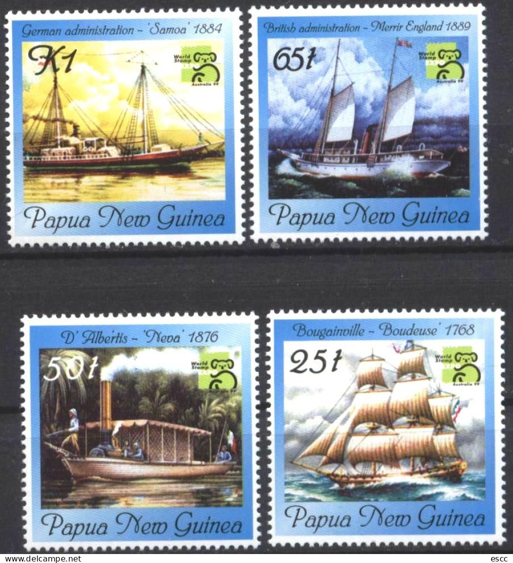 Mint Stamps Ships  1999  From Papua New Guinea - Barcos