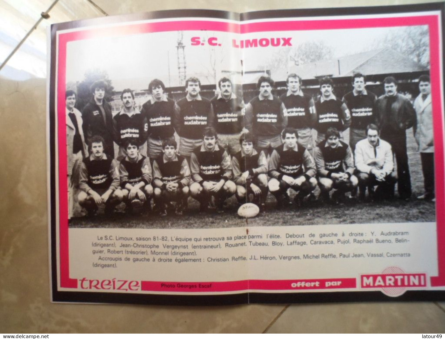 Treize Magazine  1982 Echec Aux XIII De France  Poster De  S .C .LIMOUX - Rugby