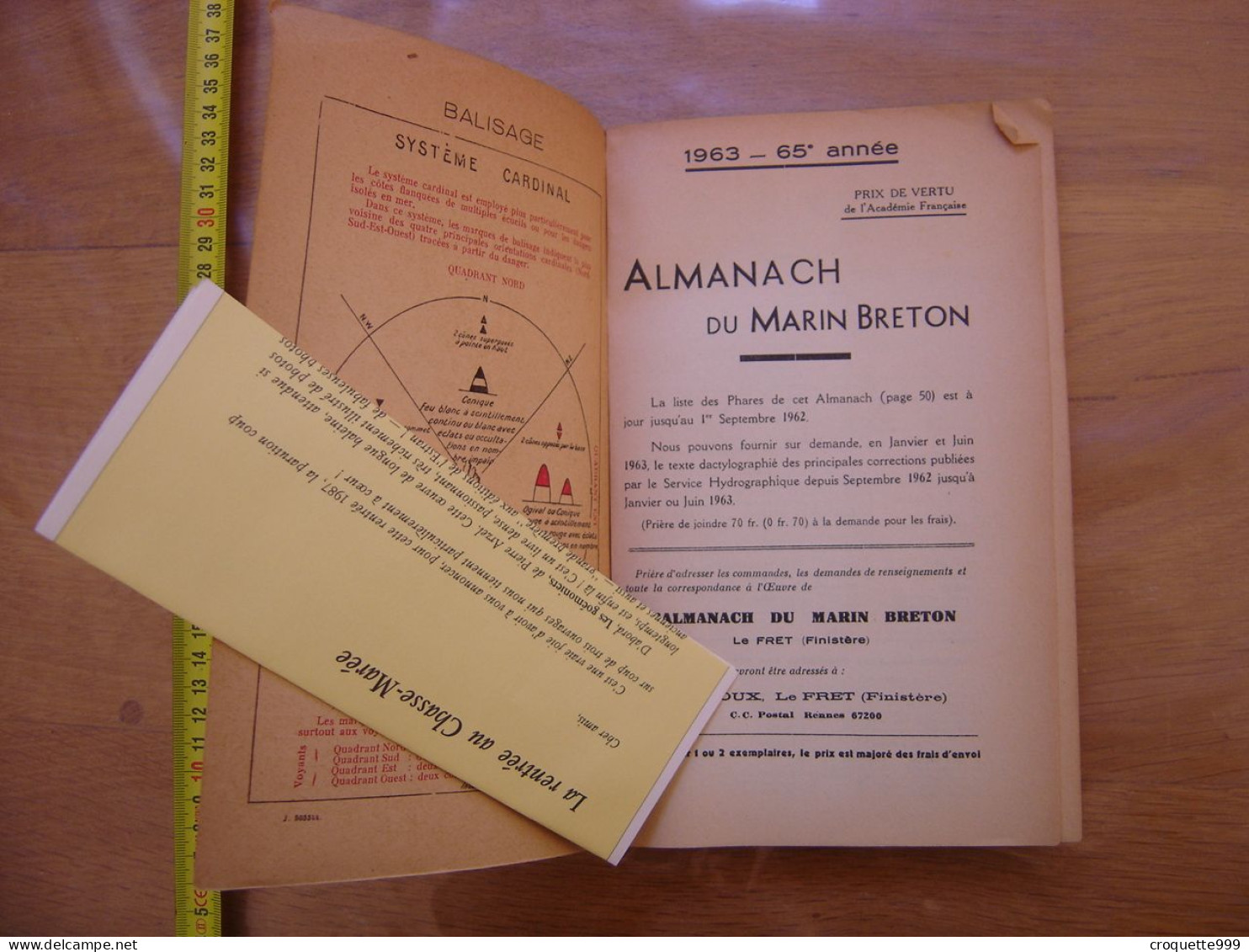 1963 Almanach Du MARIN BRETON Marees Phares Soleil Lune Peche Plaisance - Bretagne