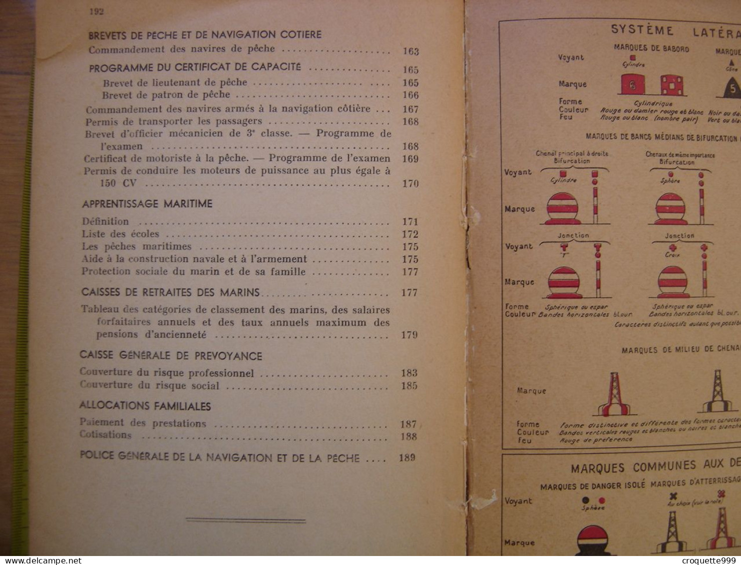 1963 Almanach du MARIN BRETON marees phares soleil lune peche plaisance