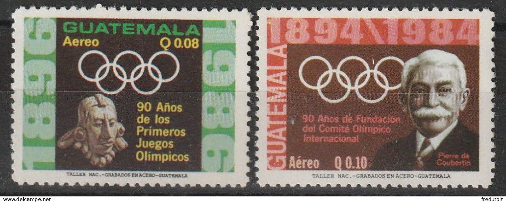 GUATEMALA - PA N°802/3 ** (1986) CIO - Jeux Olympiques - Guatemala