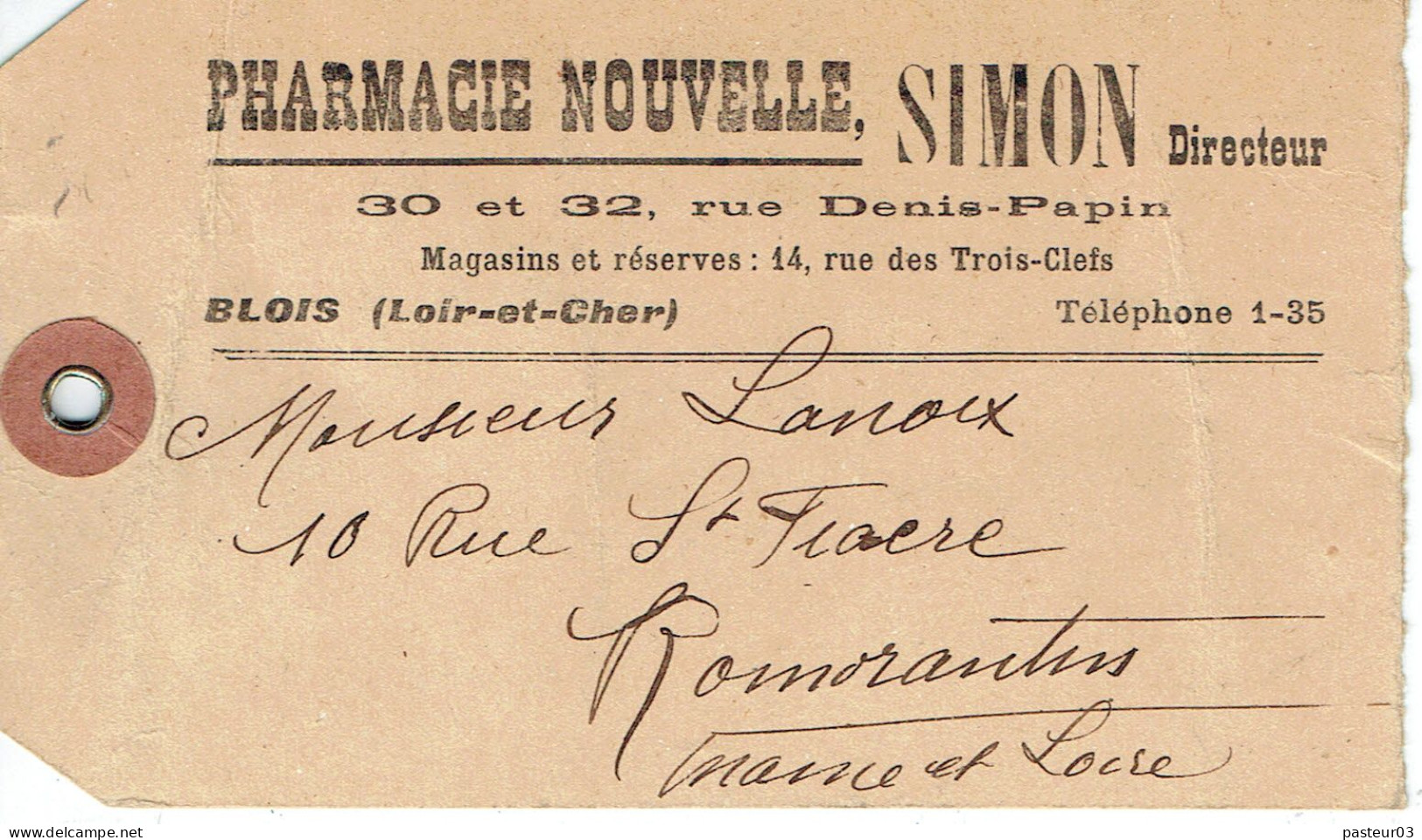 Tarifs Postaux France Du 09-08-1926 (128) Pasteur 30 C. + Semeuse Lignée 75 C. IMP De 500 G. --04-1929 - 1922-26 Pasteur