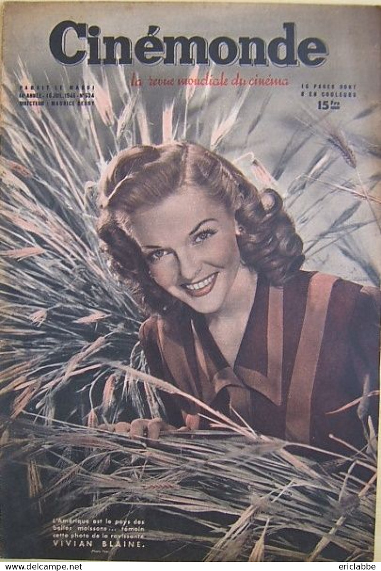 Cinémonde 1946 N°624 Vivian Blaine - Alan Ladd - Cinema/Televisione